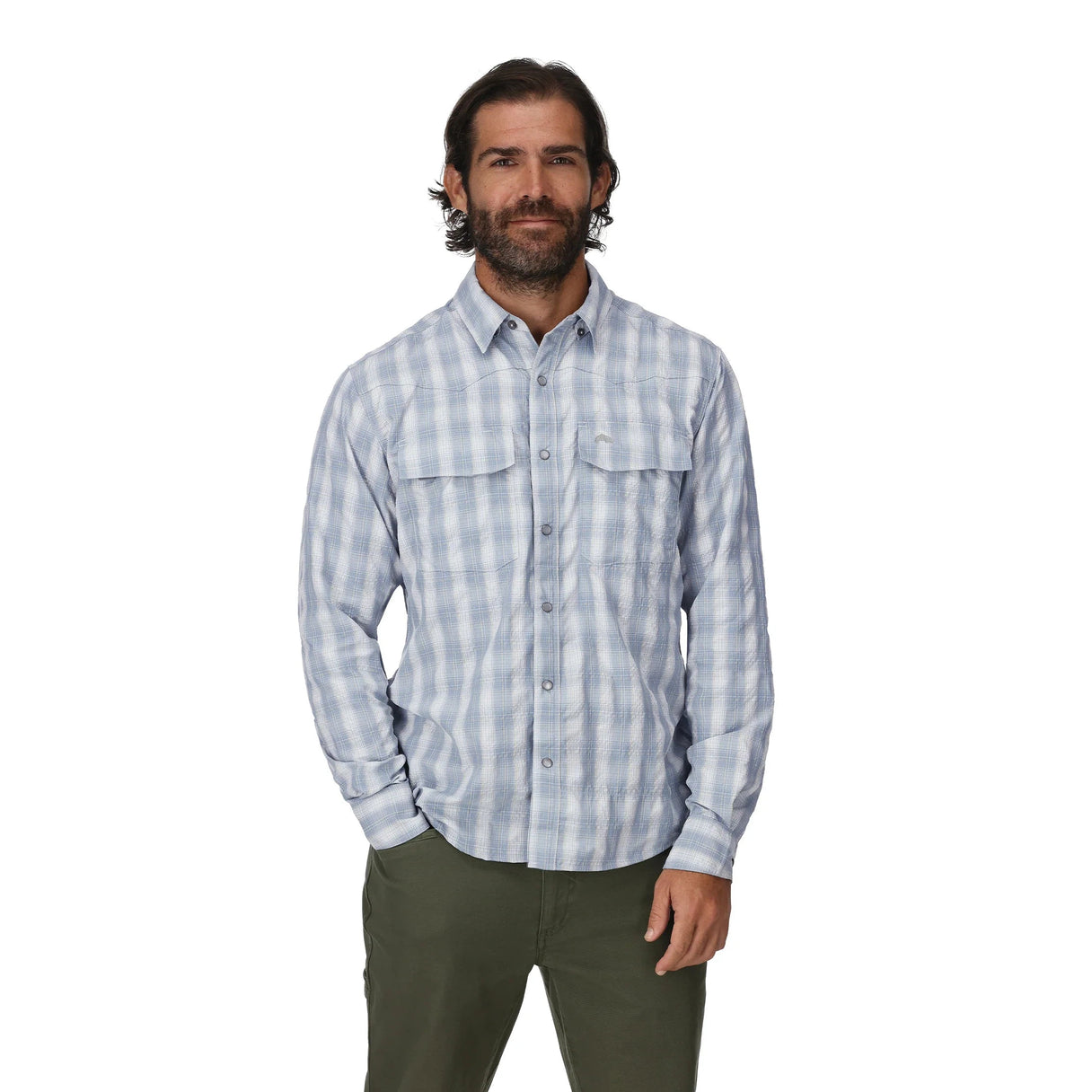 Simms Men's Big Sky LS Shirt - Bimini Blue