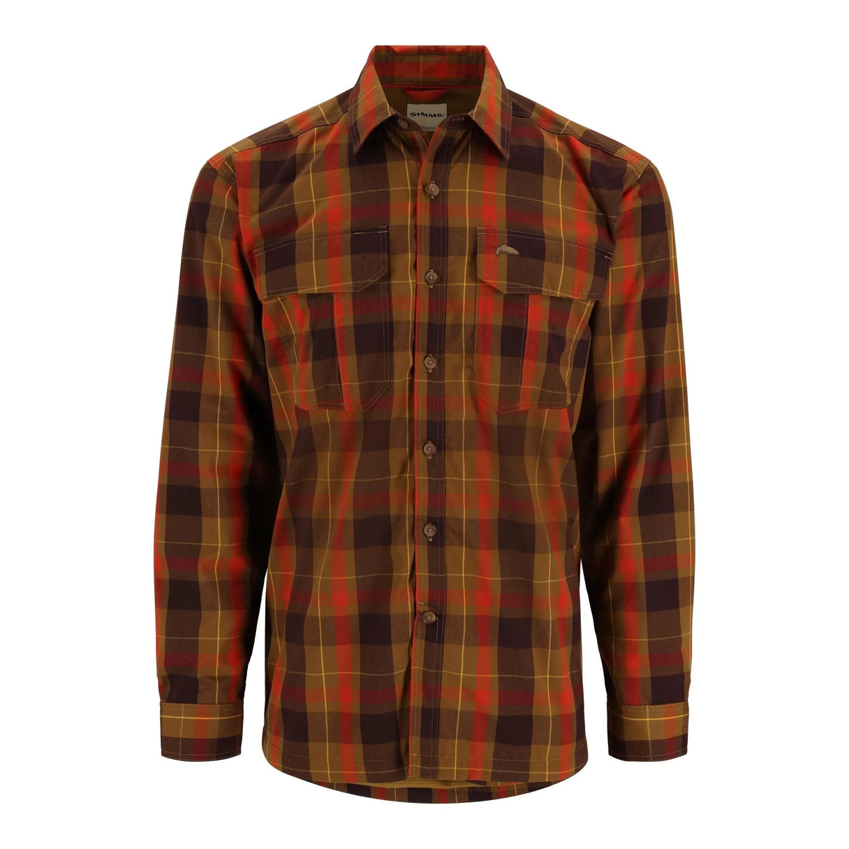 Simms Men's Coldweather Long-Sleeve Shirt - Bronzeback Logan Plaid