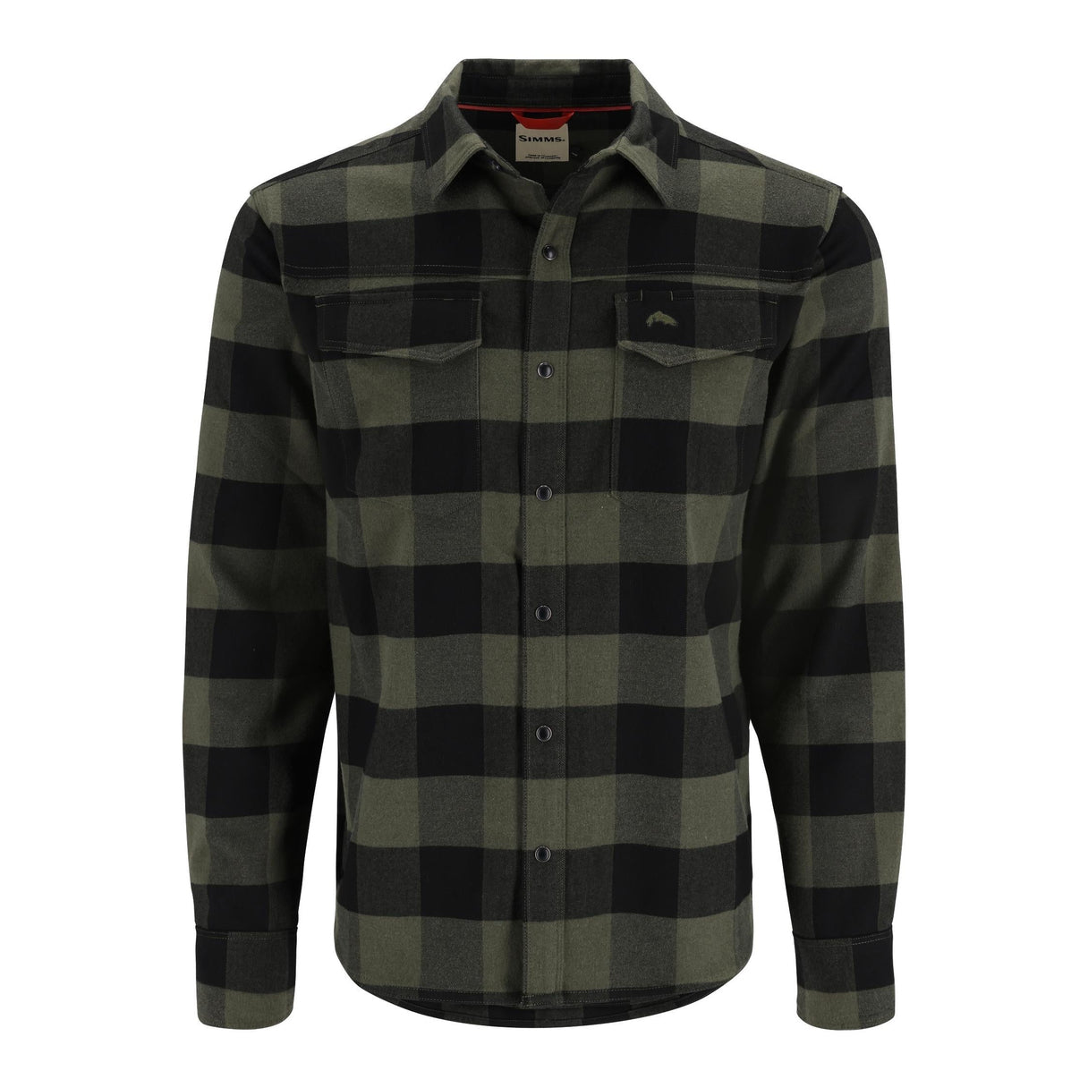 Simms Men's Gallatin Flannel Long-Sleeve Shirt - Loden Buffalo Check