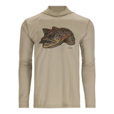 Simms Men's Tech Hoody Artist Series - Stone/Brown Trout