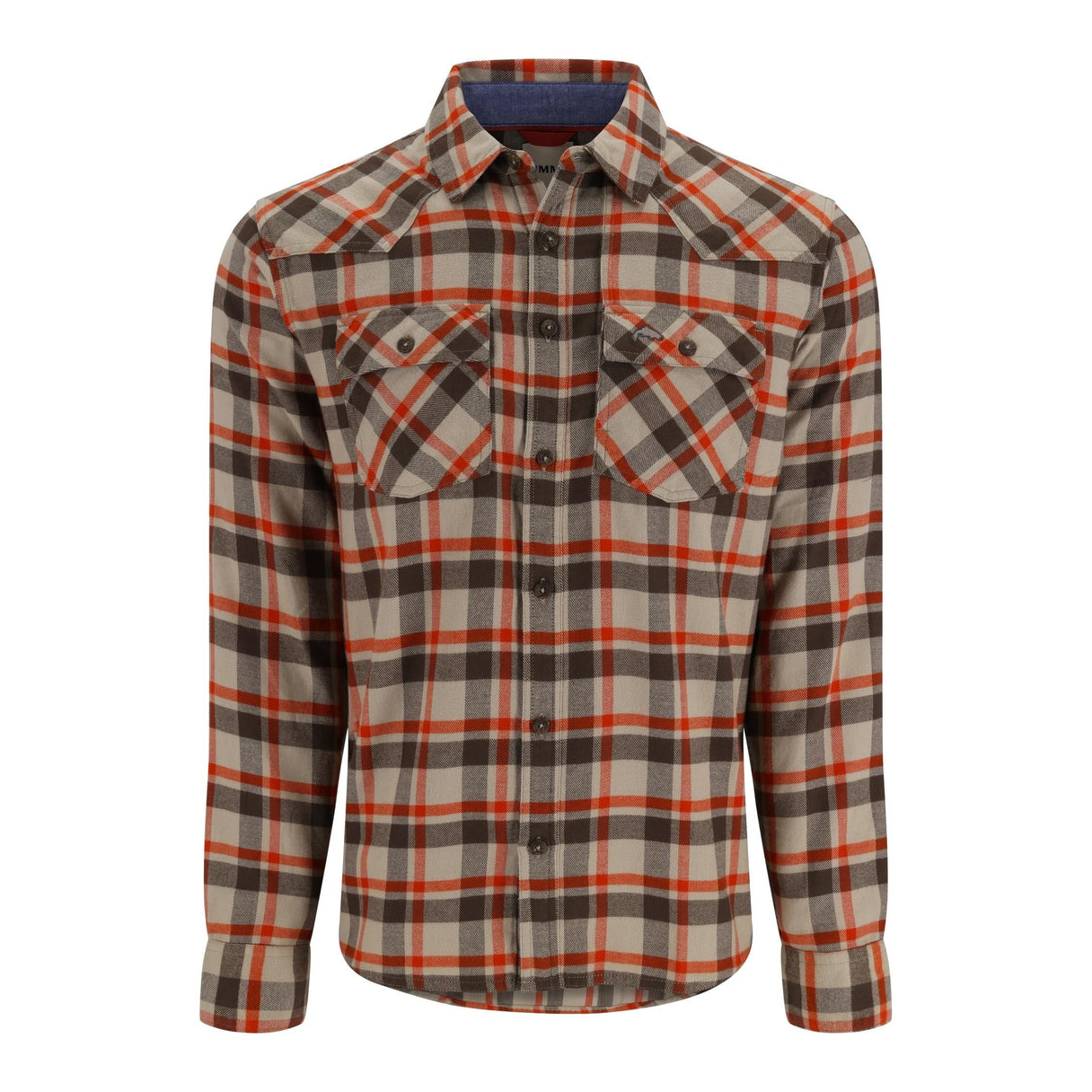 Simms Men's Santee Flannel - Stone Shadow Box Plaid