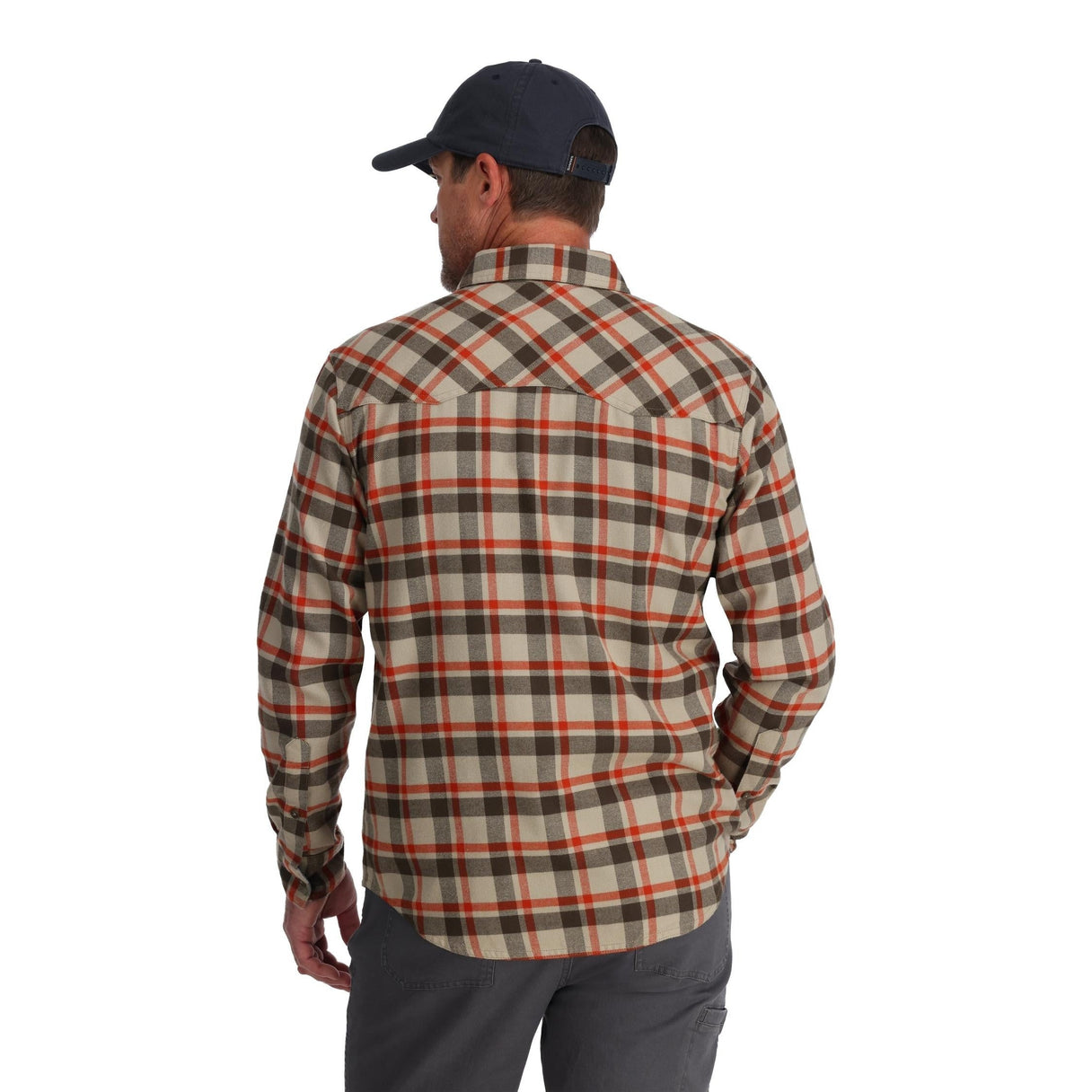 Simms Men's Santee Flannel - Stone Shadow Box Plaid