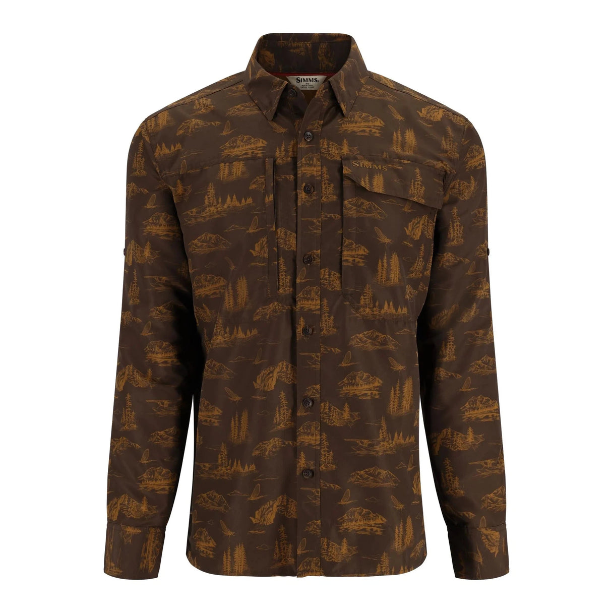 Simms Men's Guide Shirt - Hickory Mayfly Print