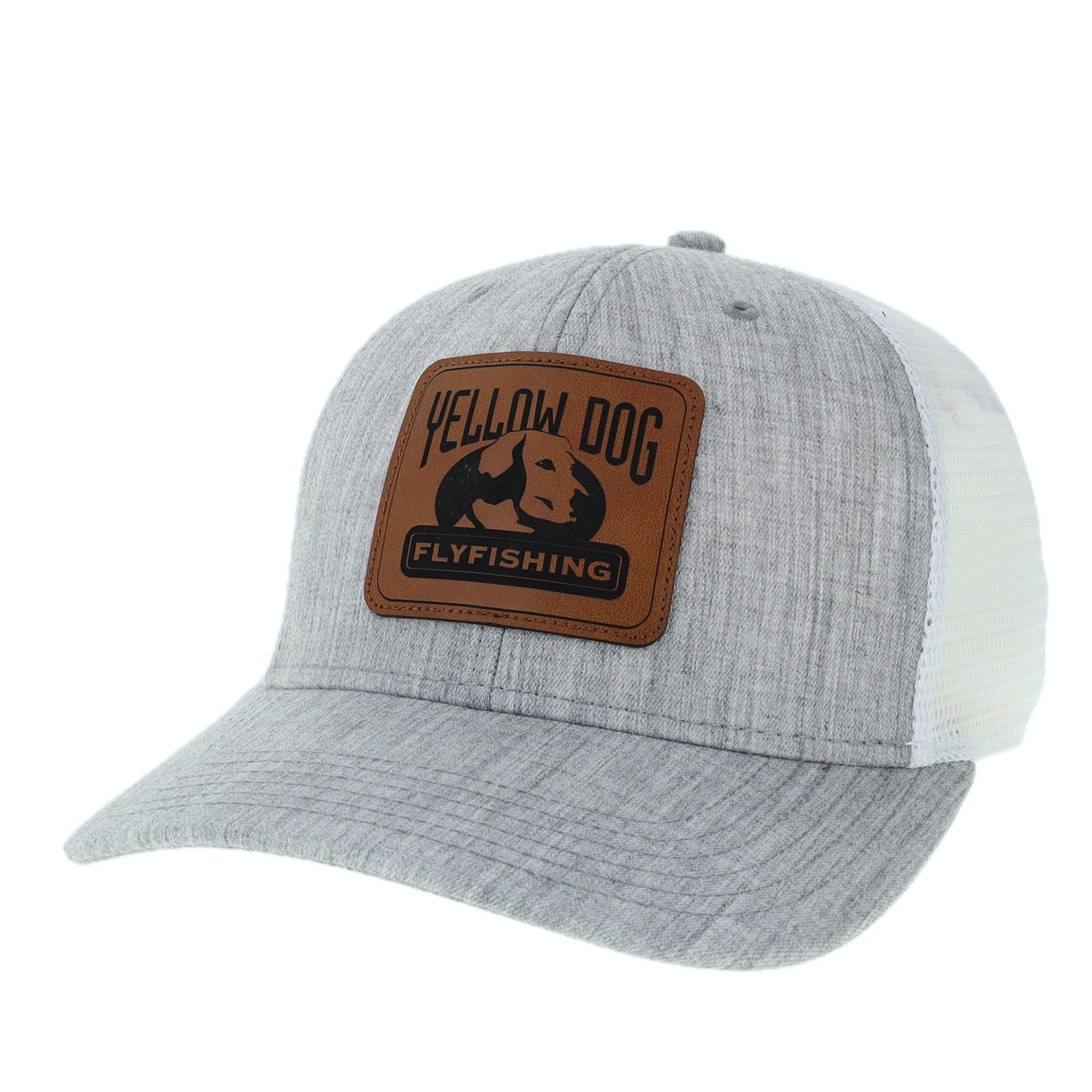 Yellow Dog Trucker Hat - Melange Grey/White