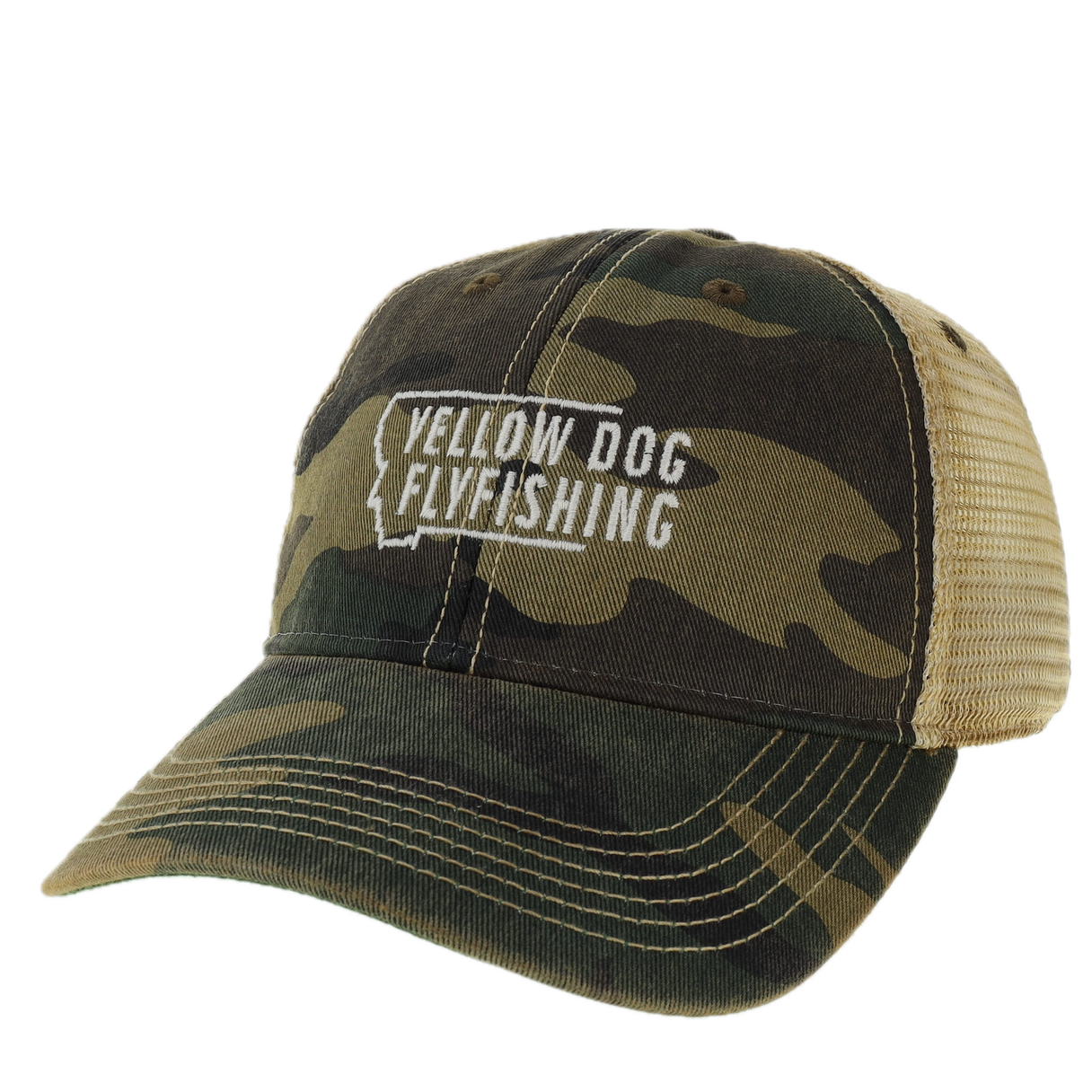 Yellow Dog Trucker Hat - Army Camo