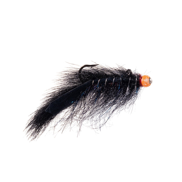 Black (Light Orange Bead) -  Balanced Squirrel Leech - Size  12