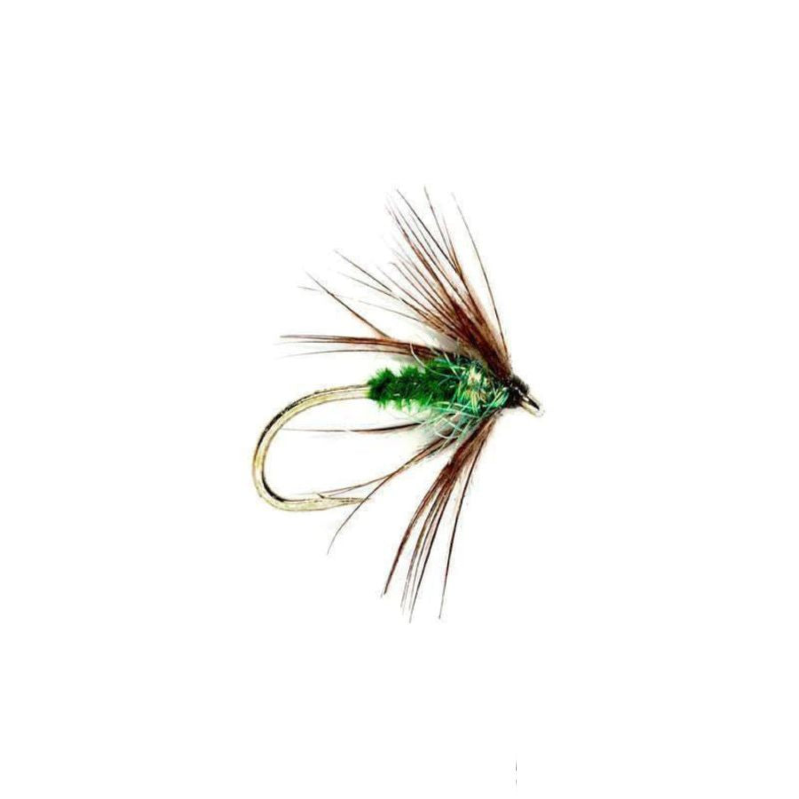 Soft Hackle Sparkle Caddis - Green - Size 16