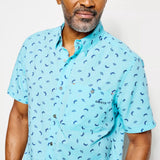 Orvis Tech Chambray Printed Short-Sleeve Shirt - Cloud Blue