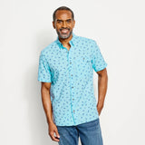 Orvis Tech Chambray Printed Short-Sleeve Shirt - Cloud Blue