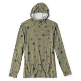 Orvis Men's Sun Defense Printed Hoodie - Moss Green Mary Orvis Flies