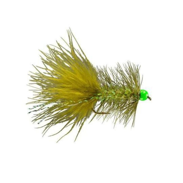 Tungsten Bead Krystal Bugger - Olive/Chartreuse