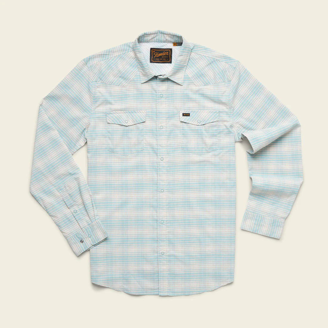 Howler Brothers H Bar B Tech Longsleeve - Eason Plaid : Seafoam