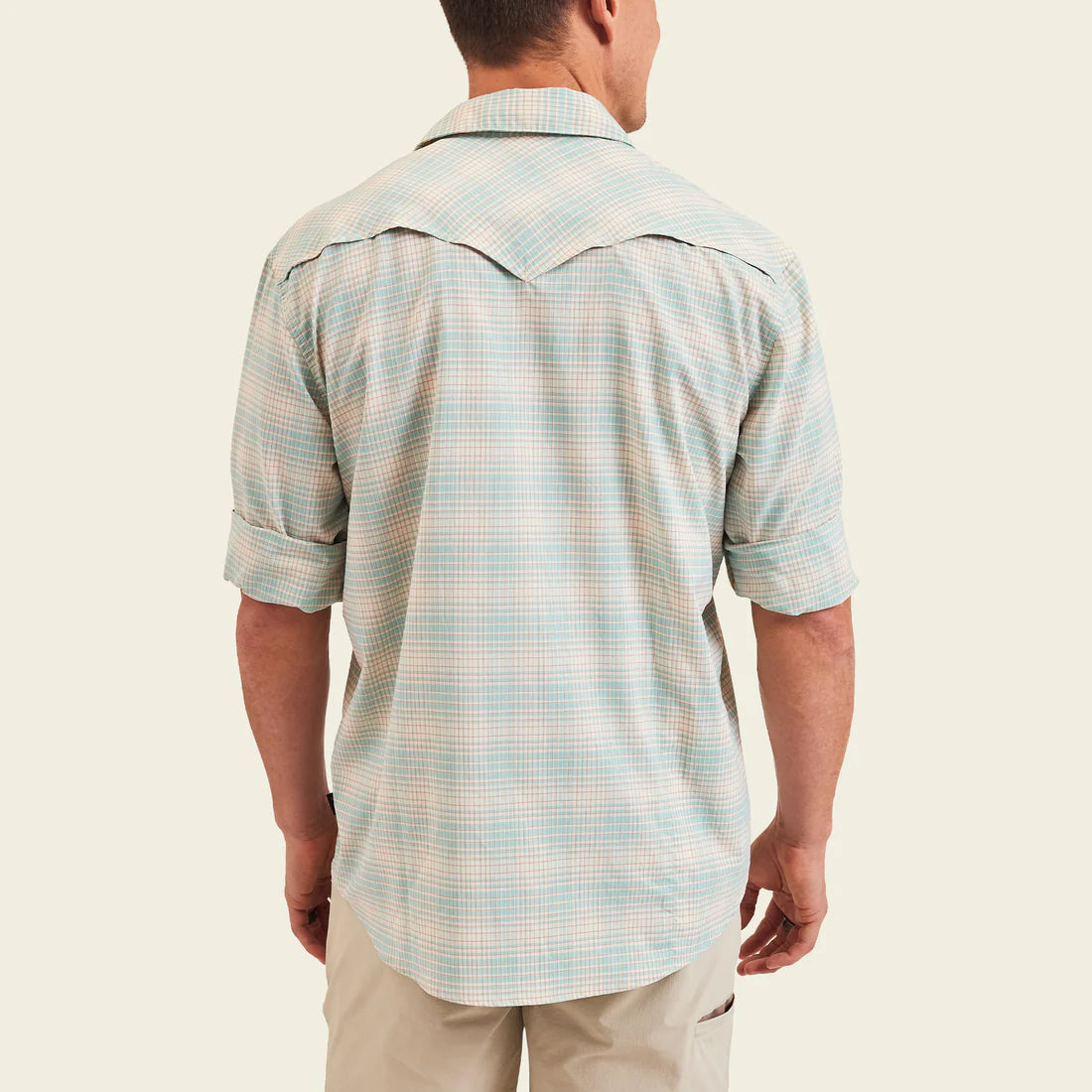 Howler Brothers H Bar B Tech Longsleeve - Eason Plaid : Seafoam