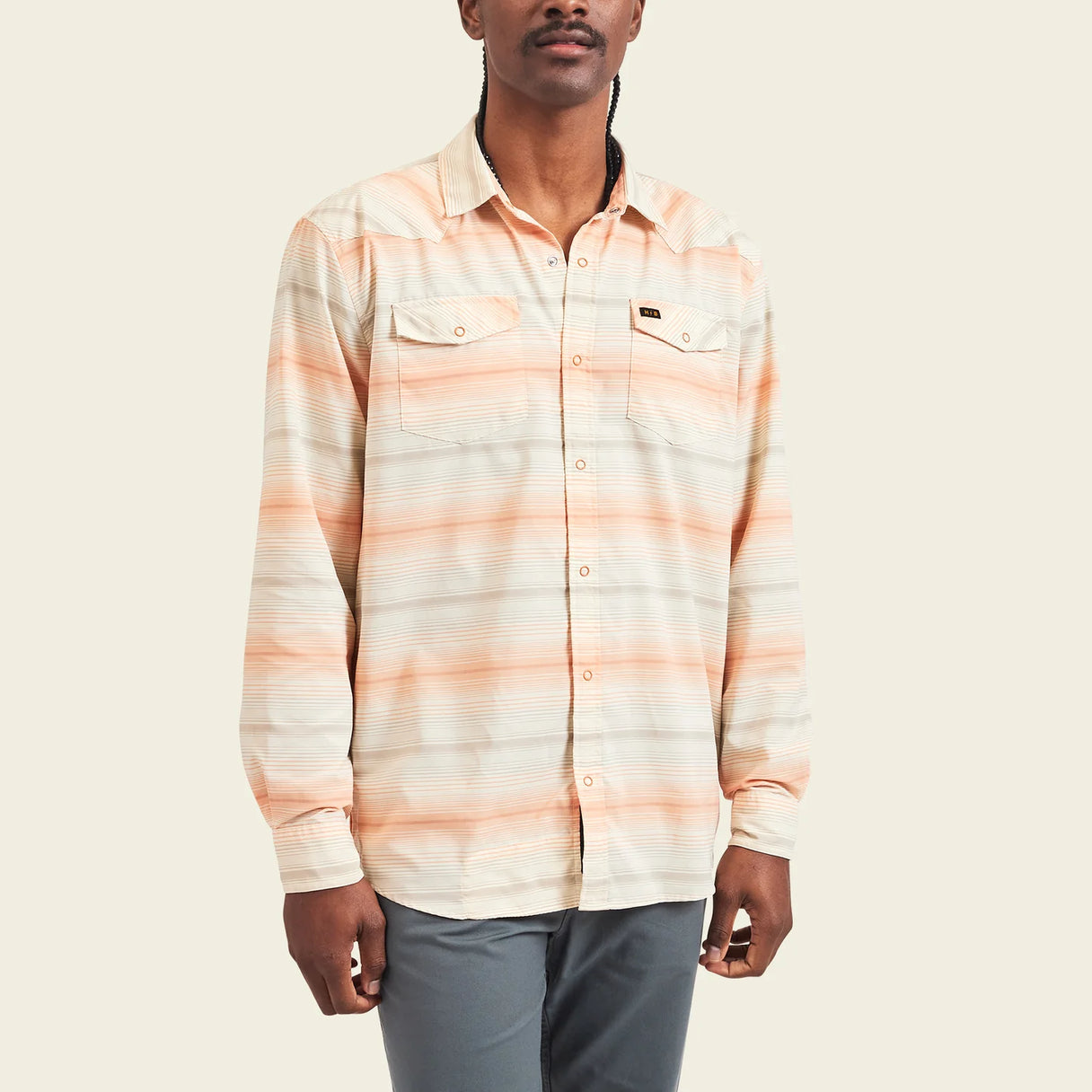 Howler Brothers H Bar B Tech Longsleeve - Martin Stripe : Sunset