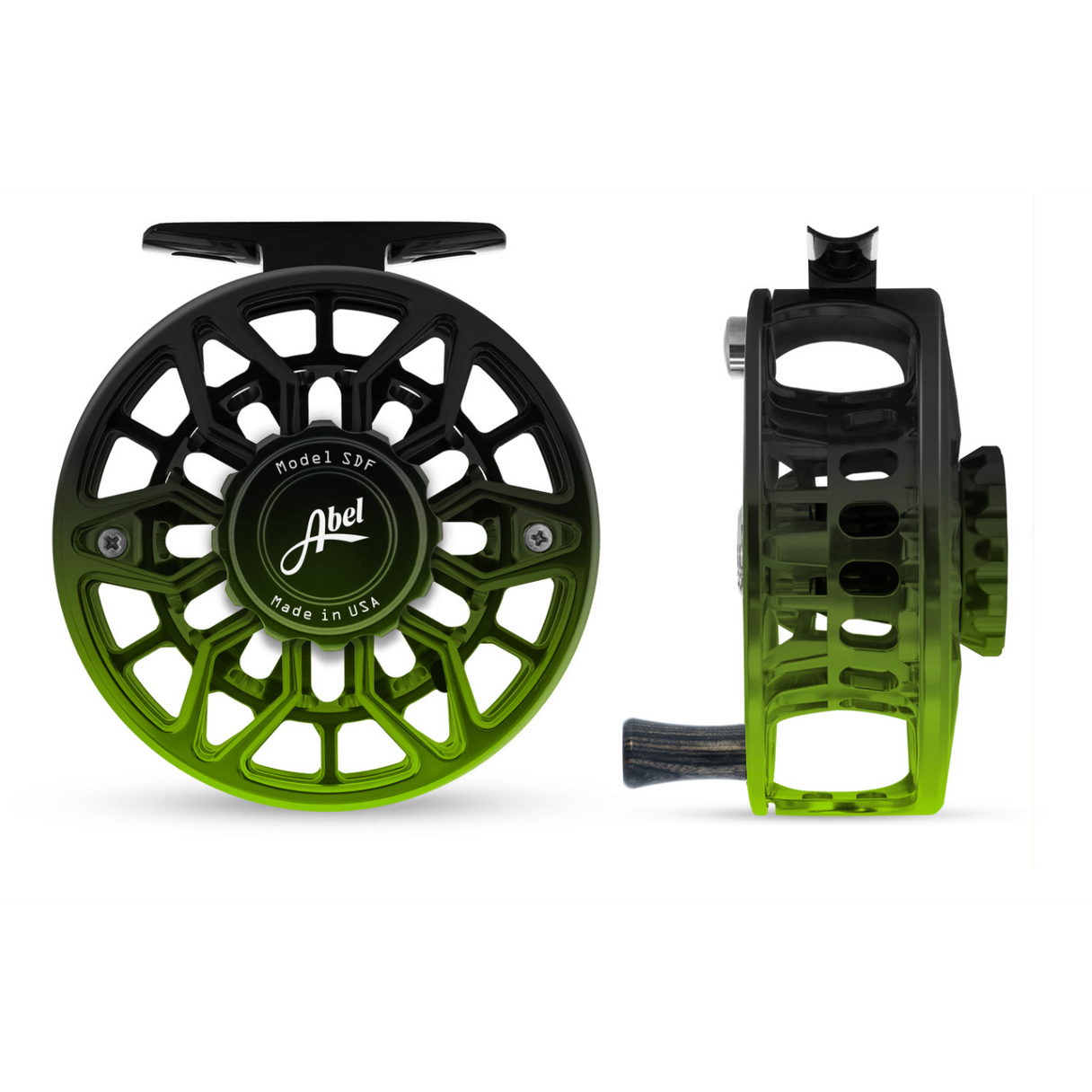 Abel SDF Ported Fly Reel - Black Green Fade