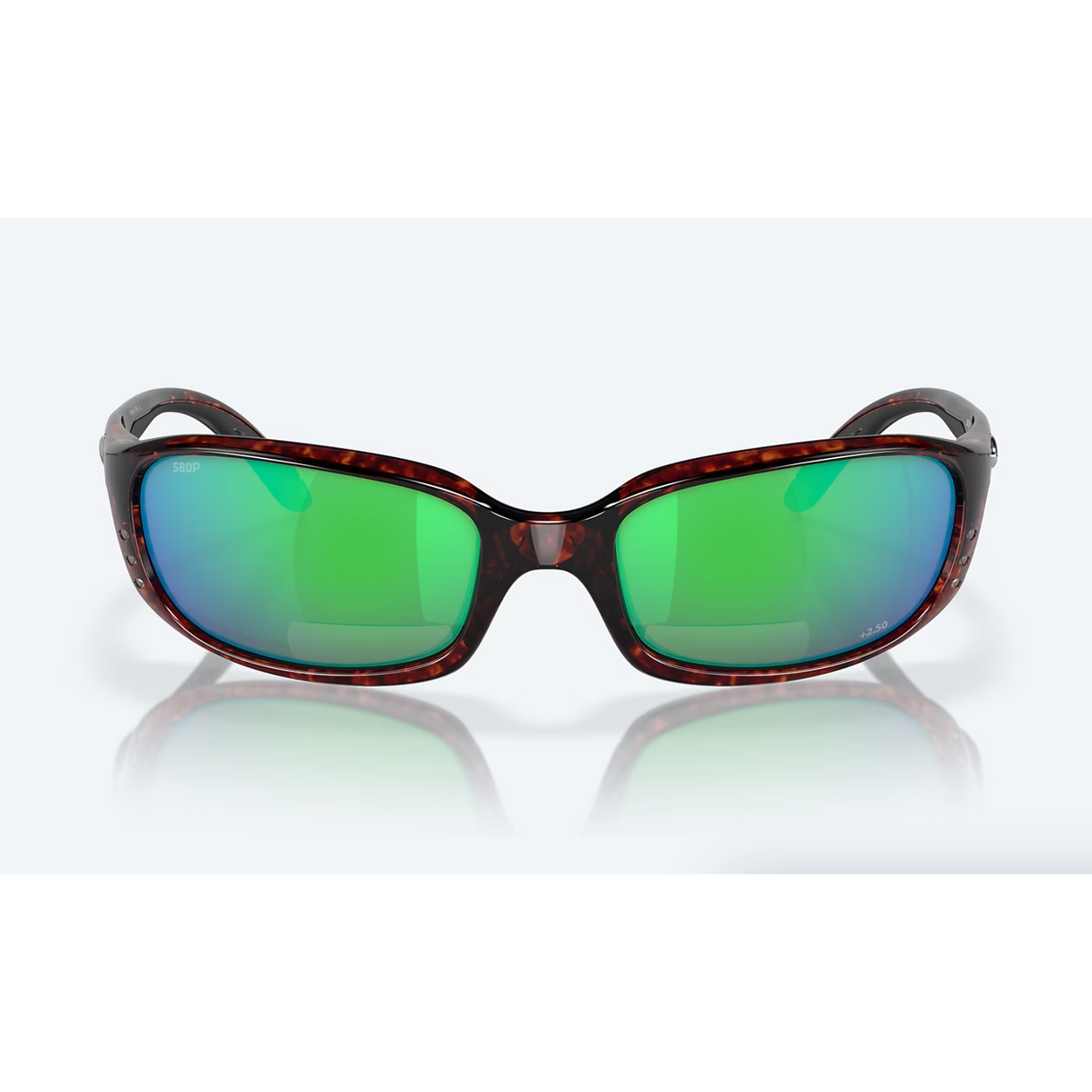 Costa Brine Readers Tortoise/Green Mirror 580P +2.50