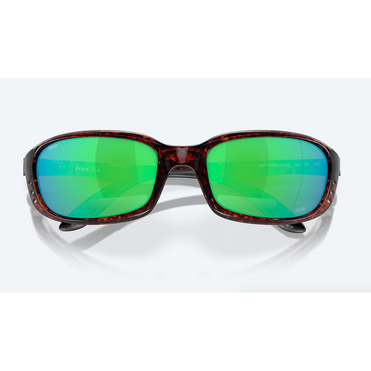 Costa Brine Readers Tortoise/Green Mirror 580P +2.50