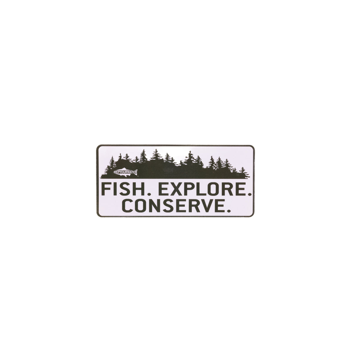 RepYourWater Fish. Explore. Conserve Sticker Medium