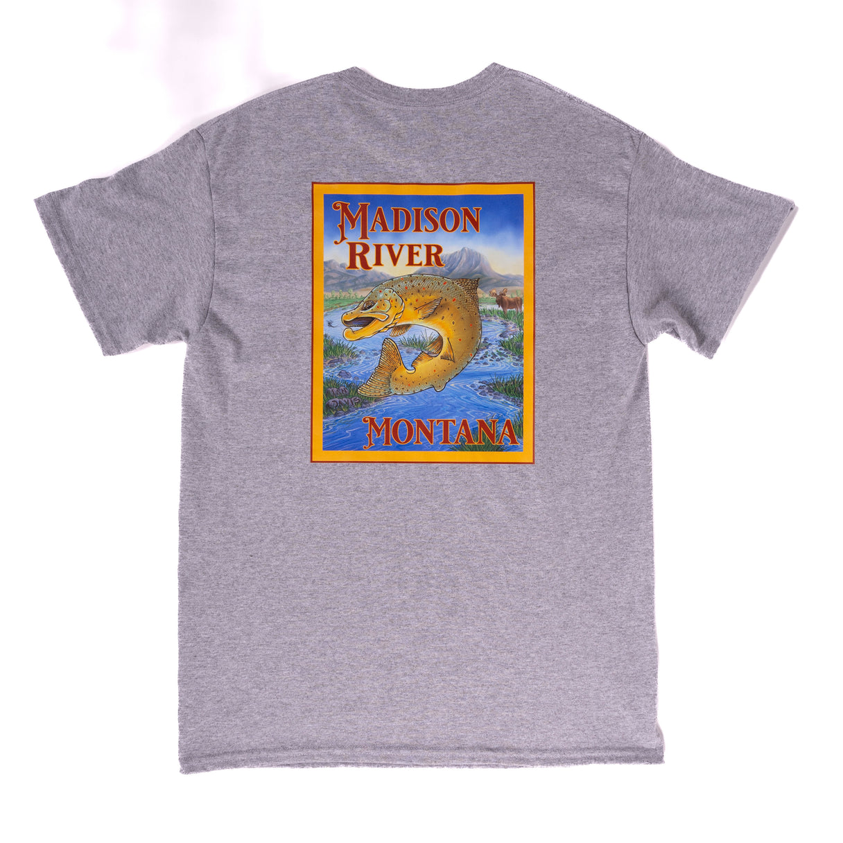 Yellow Dog Flyfishing Madison River T-Shirt - Stone Gray